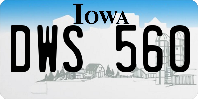 IA license plate DWS560