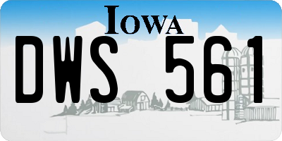 IA license plate DWS561