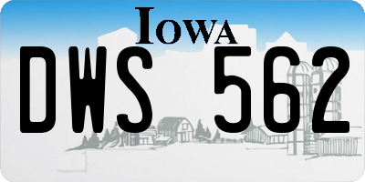IA license plate DWS562
