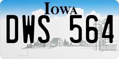 IA license plate DWS564