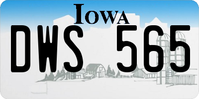 IA license plate DWS565