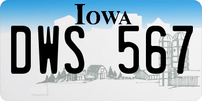 IA license plate DWS567