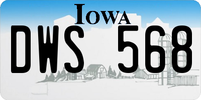 IA license plate DWS568