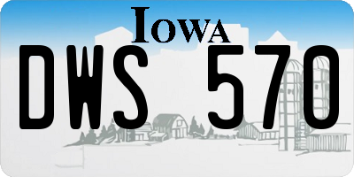 IA license plate DWS570