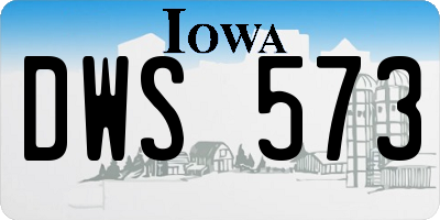 IA license plate DWS573
