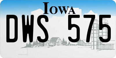 IA license plate DWS575