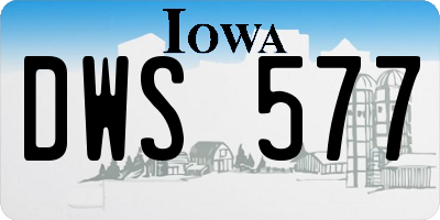 IA license plate DWS577