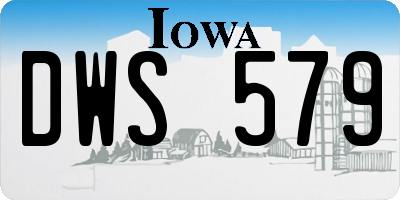 IA license plate DWS579