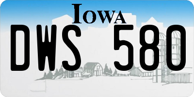 IA license plate DWS580