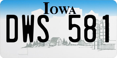 IA license plate DWS581