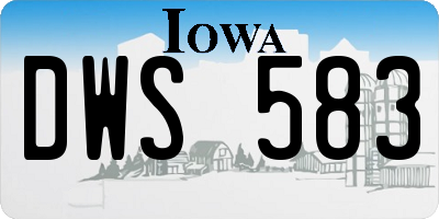 IA license plate DWS583