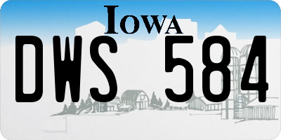 IA license plate DWS584
