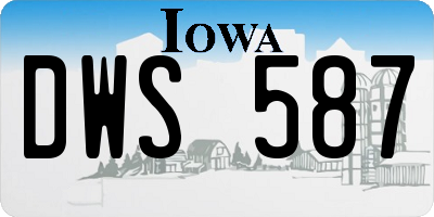 IA license plate DWS587