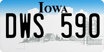 IA license plate DWS590