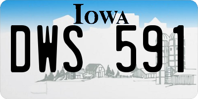 IA license plate DWS591