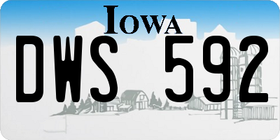 IA license plate DWS592