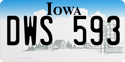 IA license plate DWS593