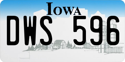 IA license plate DWS596