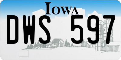 IA license plate DWS597