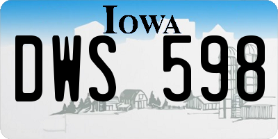IA license plate DWS598
