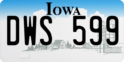 IA license plate DWS599
