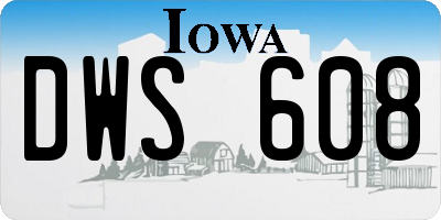 IA license plate DWS608