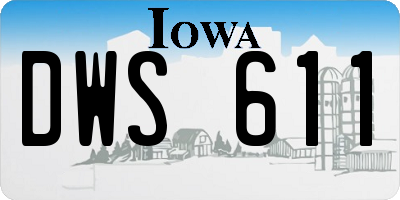 IA license plate DWS611