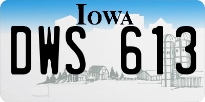 IA license plate DWS613