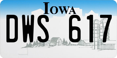 IA license plate DWS617