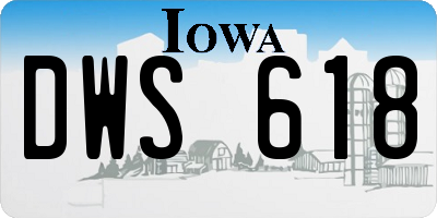 IA license plate DWS618