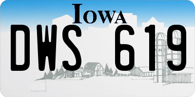 IA license plate DWS619