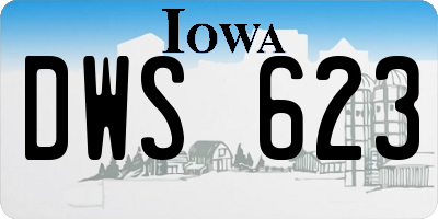 IA license plate DWS623