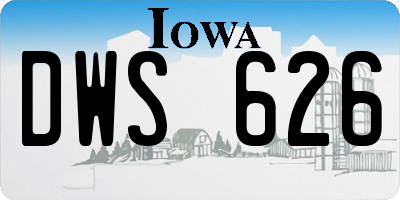 IA license plate DWS626