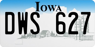 IA license plate DWS627
