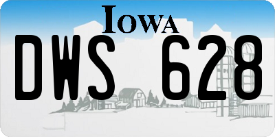 IA license plate DWS628