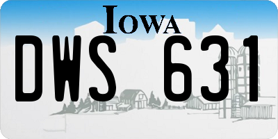 IA license plate DWS631