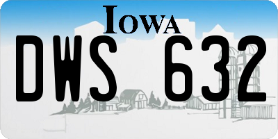 IA license plate DWS632
