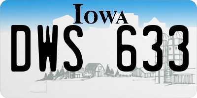 IA license plate DWS633