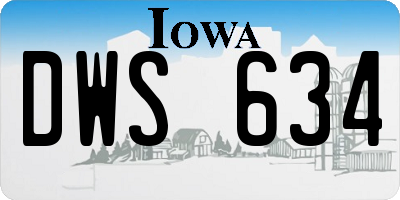 IA license plate DWS634