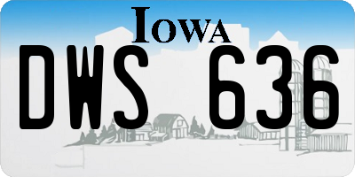 IA license plate DWS636