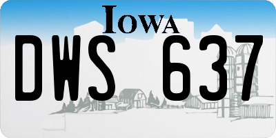 IA license plate DWS637