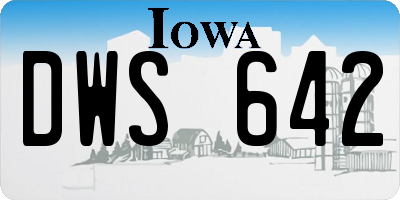 IA license plate DWS642