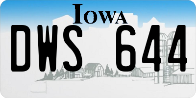 IA license plate DWS644