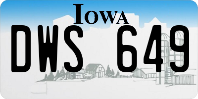 IA license plate DWS649