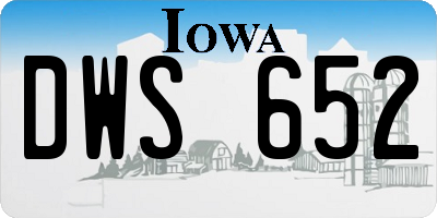 IA license plate DWS652