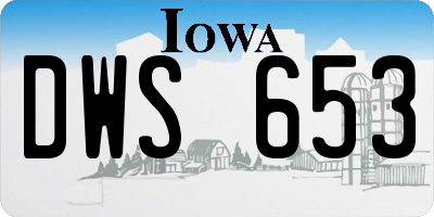 IA license plate DWS653