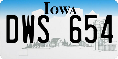 IA license plate DWS654
