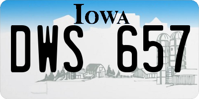 IA license plate DWS657