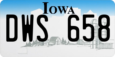 IA license plate DWS658