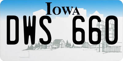 IA license plate DWS660